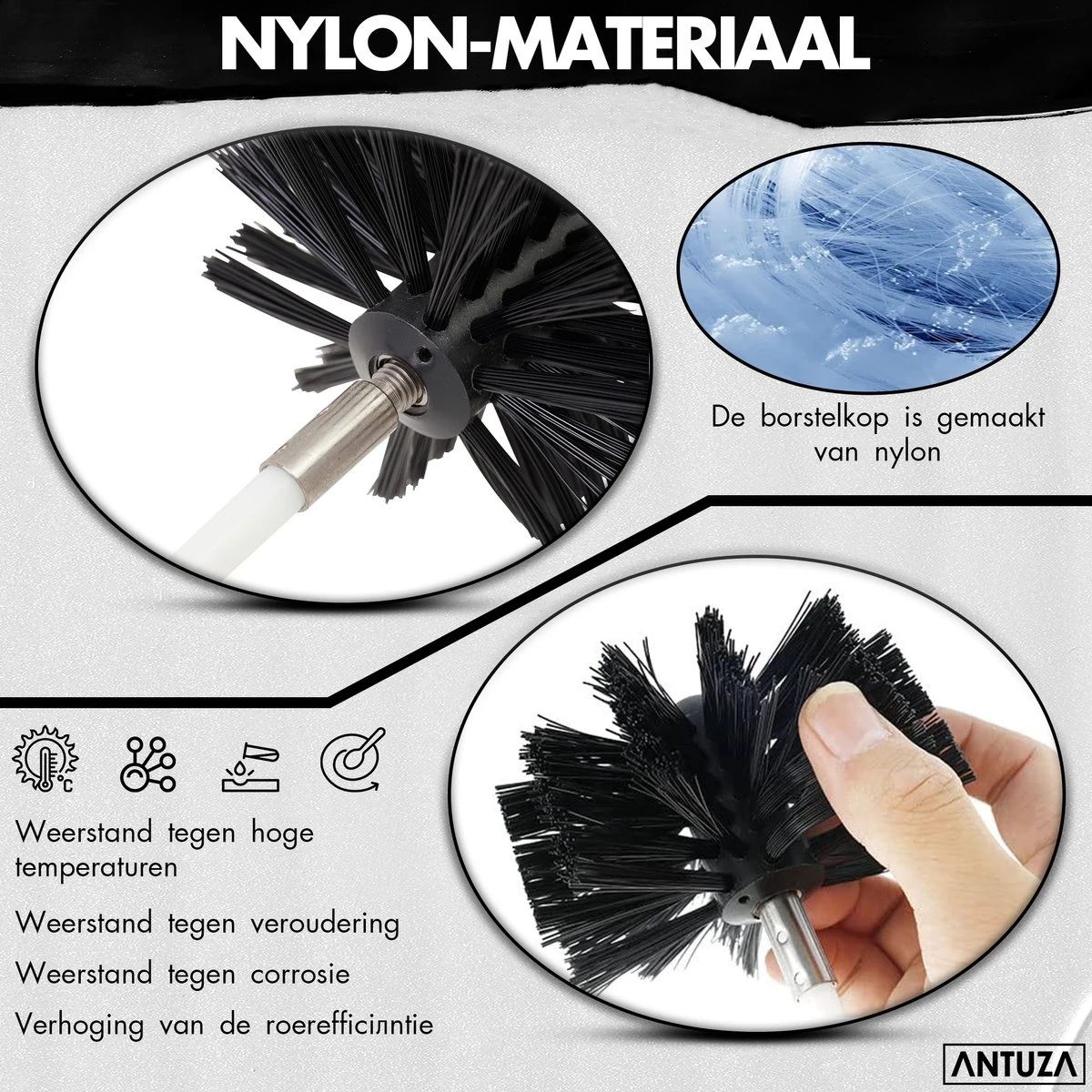 Antuza | Schoorsteenveegset | Schoorsteenreiniger | Schoorsteen Borstel | 9 Meter 6 Antuza | Schoorsteenveegset | Schoorsteenreiniger | Schoorsteen Borstel | 9 Meter - Afbeelding 4