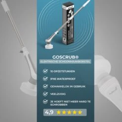 GoScrub® Elektrische Schoonmaakborstel – Elektrische Schrobber - Schrobborstel – Voor Badkamer Of Keuken – Schrobber Met Steel – Luiwagen – Polijstmachine - Poetsmachine Met 10 Opzetstukken 19 GoScrub® Elektrische Schoonmaakborstel – Elektrische Schrobber - Schrobborstel – Voor Badkamer Of Keuken – Schrobber Met Steel – Luiwagen – Polijstmachine - Poetsmachine Met 10 Opzetstukken -Schone Winkel 1200x1200 1565