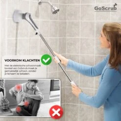 GoScrub® Elektrische Schoonmaakborstel – Elektrische Schrobber - Schrobborstel – Voor Badkamer Of Keuken – Schrobber Met Steel – Luiwagen – Polijstmachine - Poetsmachine Met 10 Opzetstukken 22 GoScrub® Elektrische Schoonmaakborstel – Elektrische Schrobber - Schrobborstel – Voor Badkamer Of Keuken – Schrobber Met Steel – Luiwagen – Polijstmachine - Poetsmachine Met 10 Opzetstukken -Schone Winkel 1200x1200 1568