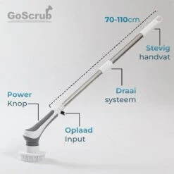 GoScrub® Elektrische Schoonmaakborstel – Elektrische Schrobber - Schrobborstel – Voor Badkamer Of Keuken – Schrobber Met Steel – Luiwagen – Polijstmachine - Poetsmachine Met 10 Opzetstukken 25 GoScrub® Elektrische Schoonmaakborstel – Elektrische Schrobber - Schrobborstel – Voor Badkamer Of Keuken – Schrobber Met Steel – Luiwagen – Polijstmachine - Poetsmachine Met 10 Opzetstukken -Schone Winkel 1200x1200 1571