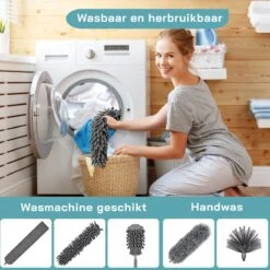 ForDig 7-Delige Plumeau Set - Duster Met Telescoopsteel Uitschuifbaar Tot 250 Cm - Inclusief Ragebol / Voegenborstel / Microvezel Doek / Chenille Borstel - Wasbaar - 360 Graden Draaibaar -Schone Winkel 1200x1200 1616