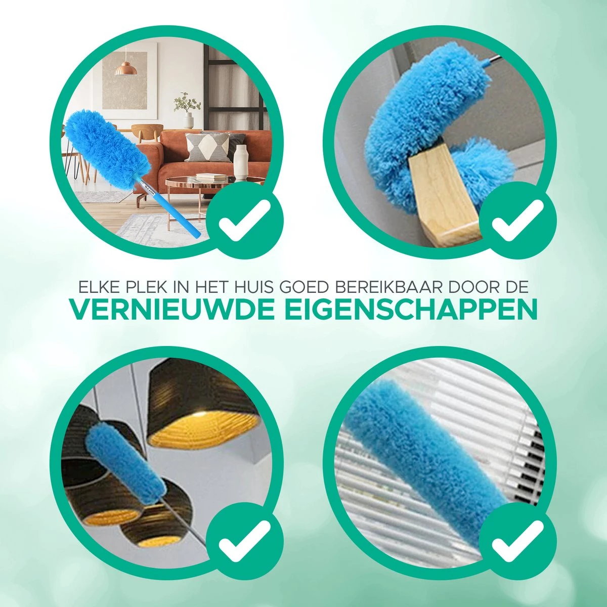 WITTS Telescopische Plumeau Met Telescoopsteel - 60 Tot 140 Cm - Uitschuifbaar - Blauw 7 WITTS Telescopische Plumeau Met Telescoopsteel - 60 Tot 140 Cm - Uitschuifbaar - Blauw - Afbeelding 5