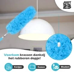 JUST23 Plumeau Uitschuifbaar Met Telescoopsteel – 60 Tot 140 Cm – Ragebol – Stoffer – Duster - Blauw - Incl. Microfiber Doek -Schone Winkel 1200x1200 1664