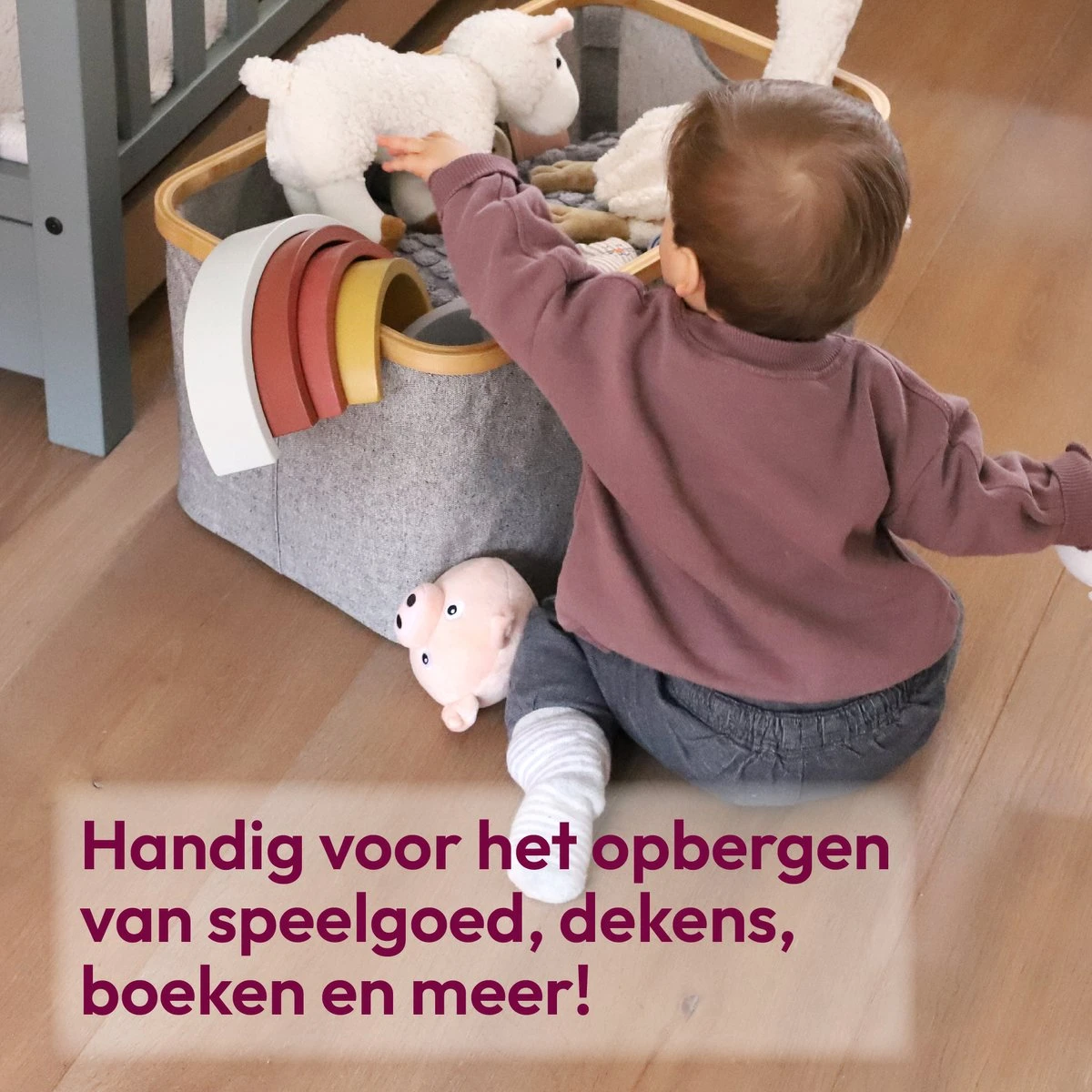 Gadgy Opvouwbare Wasmand - Heupwasmand 45 L - Opbergmand - Wasbox - Wasmanden - Grijs 5 Gadgy Opvouwbare Wasmand - Heupwasmand 45 L - Opbergmand - Wasbox - Wasmanden - Grijs - Afbeelding 3