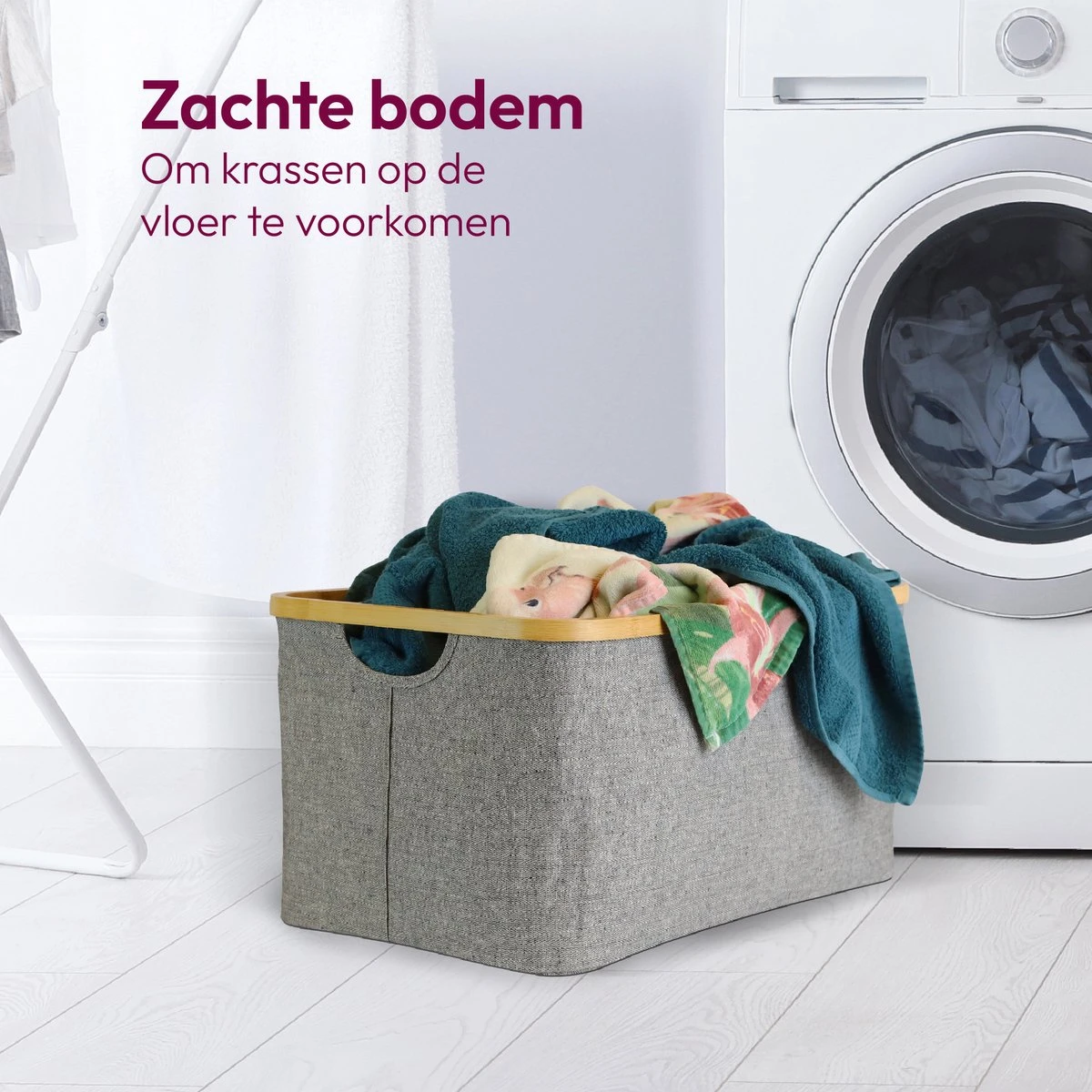 Gadgy Opvouwbare Wasmand - Heupwasmand 45 L - Opbergmand - Wasbox - Wasmanden - Grijs 7 Gadgy Opvouwbare Wasmand - Heupwasmand 45 L - Opbergmand - Wasbox - Wasmanden - Grijs - Afbeelding 5