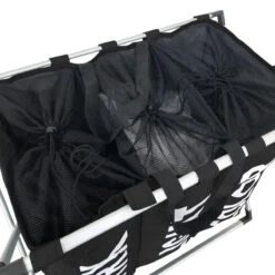 Wasmand Met 3 Vakken - 90 Liter - Opvouwbaar En Afneembaar Frame - Wassorteerder In Verschillende Kleuren - Badkamer Wasgoed Organizer Met Sluitbare Zak - Zwart -Schone Winkel 1200x1200 1734