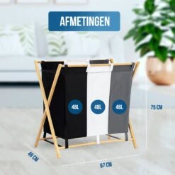 Strex Wasmand Met 3 Vakken 143L - Opklapbaar - Wassorteerder -Schone Winkel 1200x1200 1749