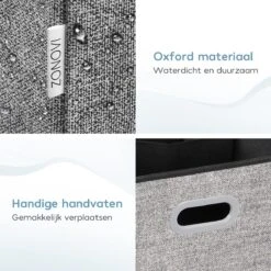 Zonovi Wasmand – 3 Vakken Met Deksel – Opvouwbaar – Wassorteerder – Dubbele Wasmand – Laundry Basket – Wasbox – Organizer Kleding - Stof – Grijs – 110 Liter -Schone Winkel 1200x1200 1797