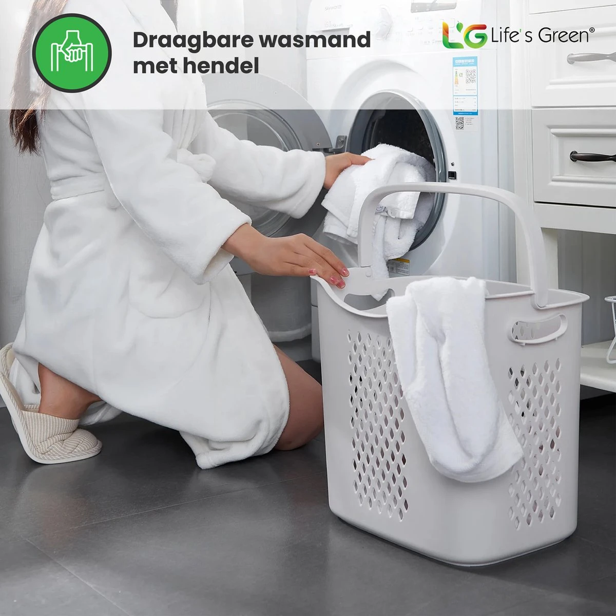 Life’s Green® - Wasmand - Wasmand 3 Vakken - Wassorteerder - Ophangbaar 11 Life’s Green® - Wasmand - Wasmand 3 Vakken - Wassorteerder - Ophangbaar - Afbeelding 9