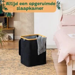 Opvouwbare Wasmand Met Deksel – Wassorteerder – Wasmanden – Wasmand Bamboe – Zwart - 60Liter -Schone Winkel 1200x1200 1816