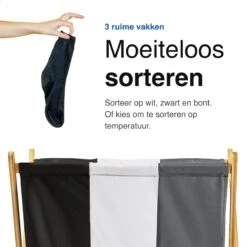 Vivid Green Wasmand Met 3 Vakken - Wassorteerder - Opvouwbaar - Wasmanden - Bamboe - 105L -Schone Winkel 1200x1200 1826