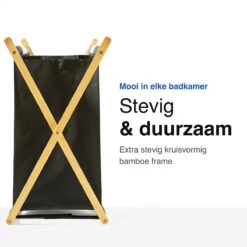 Vivid Green Wasmand Met 3 Vakken - Wassorteerder - Opvouwbaar - Wasmanden - Bamboe - 105L -Schone Winkel 1200x1200 1828