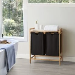 ACAZA Wasmand Met 2 Uitschuifbare Waszakken - Wassorteerder - 44 Liter - Bamboe - 73.5x64.5x33 Cm - Zwart 9 ACAZA Wasmand Met 2 Uitschuifbare Waszakken - Wassorteerder - 44 Liter - Bamboe - 73.5x64.5x33 Cm - Zwart -Schone Winkel 1200x1200 1835