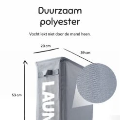 ByLara - Opvouwbare Wasmand - Op Wieltjes Met Handvat - Wasbox - Antraciet - 42L -Schone Winkel 1200x1200 1870