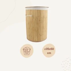 Orange85 Wasmand - Met Deksel - Rond Bamboe - 48 Liter - Bruin - 35x50 Cm - Wasmanden -Schone Winkel 1200x1200 1896