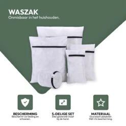 Merkloos Waszakken | Set Van 5 Waszakjes Met Rits - Waszak - Wasnet - Kledingzakjes - BH Was Zakjes - Laundry Bag Set Voor Ondergoed - Kleding - Delicaat Wasgoed - Wasmachine Zakjes - Wasgoed -Schone Winkel 1200x1200 725