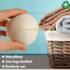 Merkloos Drogerballen Wol XL 6 Stuks - Duurzaam - Wasverzachter - Drogerbollen - Wasdrogerballen - Wasbollen -Schone Winkel 1200x1200 760