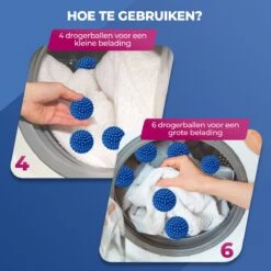 Roegaarden Drogerballen - Wasbollen - 6 Stuks - Siliconen - Sneller Droog - Anti-kreuk -Schone Winkel 1200x1200 767