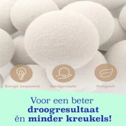 Casa Calma Drogerballen (6 Stuks) - Inclusief Opbergzakje - 100% Natuurlijk Schapenwol - Droger Ballen - Zero Waste Wasverzachter Bollen - Energiebesparend Drogen Met Droogbollen - Dryer Balls - Diervriendelijk & Milieuvriendelijk - Energie Besparen -Schone Winkel 1200x1200 852