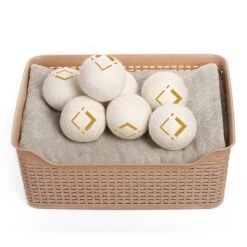 LuxerLiving Wasbol Set Van 6 - Droogt Tot 30% Sneller - Wasverzachter - Droger Ballen - Dryer Balls - Ecologisch - 100% Wol -Schone Winkel 1200x1200 912