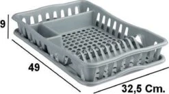 Merkloos Decopatent® Afdruiprek Voor Afwas - Afdruiprekje Met Lekbak - Kunststof Afdruipmat - Afwassen Borden & Bestek - 32.5x49x9 - Grijs -Schone Winkel 1200x668 2