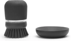 Brabantia Sink Side Afwasborstel - Met Zeepdispenser- Dark Grey -Schone Winkel 1200x688 1
