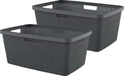 Curver Jute Wasmand 46L - 2 Stuks - Donkergrijs -Schone Winkel 1200x740