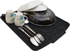 HOMYHON Afdruipmat -Afdruipmat Siliconen -Pannenonderzetter- Antislip -Hittebestendig - Aanrecht Mat -Siliconen Mat - 40 X 46 Cm - Zwart 11 HOMYHON Afdruipmat -Afdruipmat Siliconen -Pannenonderzetter- Antislip -Hittebestendig - Aanrecht Mat -Siliconen Mat - 40 X 46 Cm - Zwart -Schone Winkel 1200x876