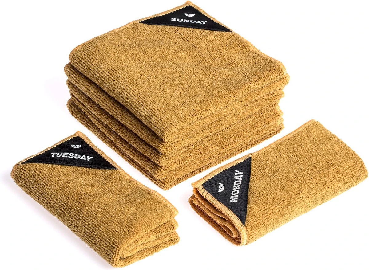 Klud Vaatdoek Set - 7 Dagen - Curry 6 Klud Vaatdoek Set - 7 Dagen - Curry - Afbeelding 4