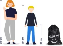 Wonair - Grote Waszak - Laundry Bag - Wash Me - 60x90cm - Zwart - Met Trekkoord -Schone Winkel 1200x891