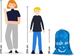 Wonair - Waszakken Voor Wasgoed - 60x90cm - Hemelsblauw - Met Trekkoord -Schone Winkel 1200x913