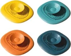 Luxe Doucheputje Afvoer Plug Zeef Stopper Stop - Universele Haarfilter Haarvanger Gootsteenstop Afvoerstop Onderdeel Afvoerputje Stopper Putje Rooster Voor Wastafel Gootsteen Spoelbak Bad Douchebak Keuken Wasbak Badkuip Aanrecht - Siliconen - Geel -Schone Winkel 1200x938