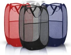 Allsa Wasmand - Opvouwbare Wasmand - 70 L - Extra Opbergvak - Stevig - Blauw -Schone Winkel 1200x943