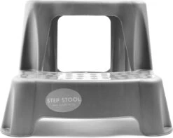 Grijs Kinderkrukje/opstapje Met 2 Treden 35 Cm - Keuken/badkamer Krukjes/opstapjes Voor Kinderen -Schone Winkel 1200x955 2