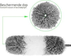 Vannons - Plumeau - Ragebol - Plumeau Uitschuifbaar Tot 245 Cm - Met Telescoopsteel - Wasbaar Microvezel - Grijs Wit -Schone Winkel 1200x958