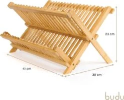 Budu Afdruiprek - Afdruiprekje Van Bamboe Hout - Afdruiprek Voor Afwas - Vaatwasrek - Keukenrek - Inklapbaar - Opvouwbaar - 11 Budu Afdruiprek - Afdruiprekje Van Bamboe Hout - Afdruiprek Voor Afwas - Vaatwasrek - Keukenrek - Inklapbaar - Opvouwbaar - -Schone Winkel 1200x963