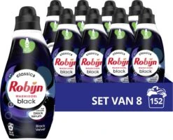 Robijn Klein & Krachtig Black Velvet Vloeibaar Wasmiddel - 8 X 19 Wasbeurten - Voordeelverpakking