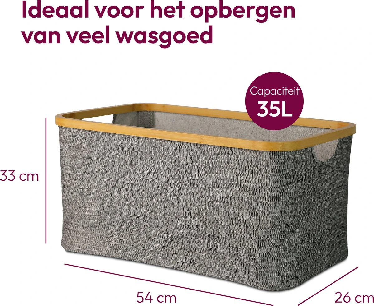 Gadgy Opvouwbare Wasmand - Heupwasmand 45 L - Opbergmand - Wasbox - Wasmanden - Grijs 4 Gadgy Opvouwbare Wasmand - Heupwasmand 45 L - Opbergmand - Wasbox - Wasmanden - Grijs - Afbeelding 2