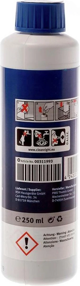 Bosch / Siemens Vaatwasser Reiniger - 250 Ml 5 Bosch / Siemens Vaatwasser Reiniger - 250 Ml - Afbeelding 3
