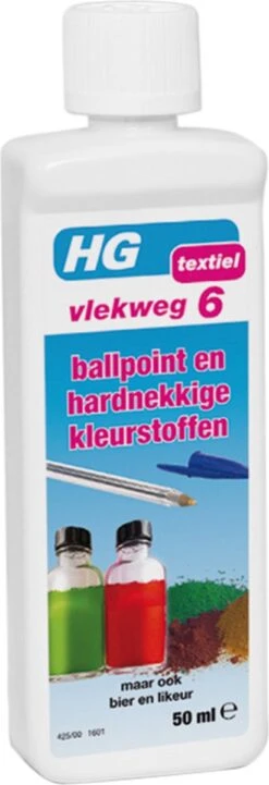 HG Vlekweg 6 - 50ml- Voor O.a. Vlekken Van Ballpoint & Hardnekkige Kleurstoffen -Schone Winkel 411x1200