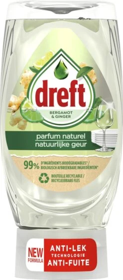 Dreft Natuurlijke Geur - Afwasmiddel - Bergamot & Gember - Ondersteboven Fles - Voordeelverpakking 8 X 370 Ml -Schone Winkel 526x1200 1