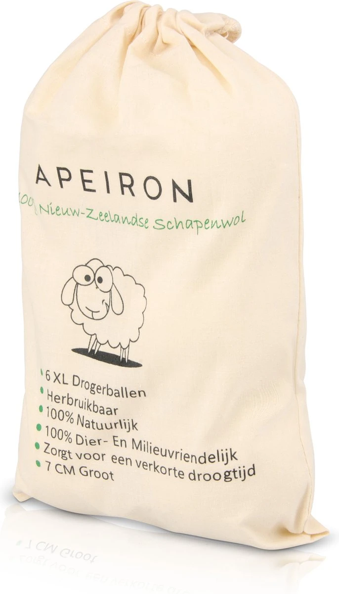 Apeiron Drogerballen - Droogballen - 6 XL Wasbollen - Droger - Duurzaam - Wasmachine - Wasverzachter - Energie Besparen - Zero Waste - Schapenvacht - Wol 4 Apeiron Drogerballen - Droogballen - 6 XL Wasbollen - Droger - Duurzaam - Wasmachine - Wasverzachter - Energie Besparen - Zero Waste - Schapenvacht - Wol - Afbeelding 2