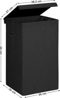 Opvouwbare Wasmand Met Deksel En Handvaten, 85L - Zwart -Schone Winkel 740x1200 1