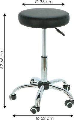 Alora Tabouret Op Wielen - Zadelkruk - Zwart - Kruk – Kapperskruk - Draaikruk - Werkkruk - Verstelbaar -Schone Winkel 745x1200