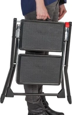 Huishoudtrap Opstapje Handy Zwart 2 Treden -Schone Winkel 754x1200 1