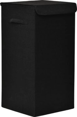 MDF Verstevigde Opvouwbare Wasmand 54 Liter 30x30x60 Cm - Zwart