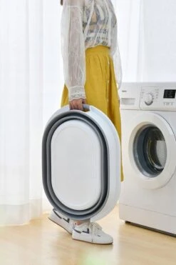 Merkloos Opvouwbare Siliconen Mand - Wasmand - Babybadje - Opbergmand - Opbergbox 25L - Ideaal Voor Camping Of Appartement -Schone Winkel 800x1200 14