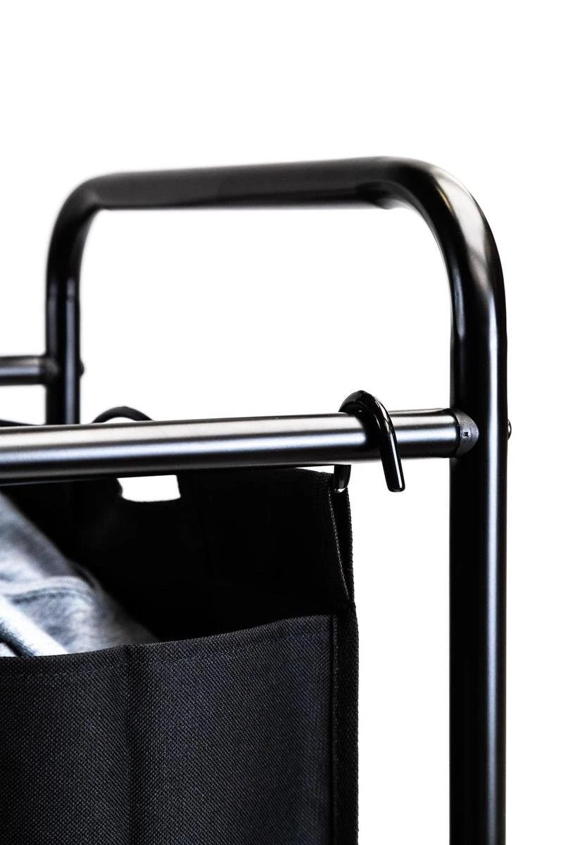 Mobiele Wassorteerder Met 3 Vakken - Op Wielen - 132 L (3 X 44 Liter) - Zwart 7 Mobiele Wassorteerder Met 3 Vakken - Op Wielen - 132 L (3 X 44 Liter) - Zwart - Afbeelding 5