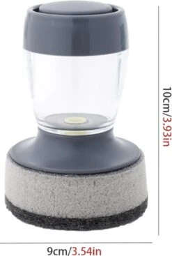 Afwasborstel Met Zeepdispenser – Met 3 Verschillende Opzet Stukken – Inclusief Houder – Grijs – Afwas Borstel Zeepreservoir – Zeep Handborstel – Doseerpomp – Afwasmiddel Dispenser – Navulbaar -Schone Winkel 808x1200 4