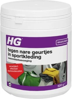 HG Tegen Nare Geurtjes In Sportkleding Wasmiddeltoevoeging - 500gr - Ook Bruikbaar Voor Handdoeken En Andere Kleding - Elimineert 100% Stankmoleculen - Biologisch Afbreekbaar -Schone Winkel 877x1200 1